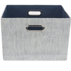 Lambs & Ivy Blue Foldable/Collapsible Storage Bin/Basket Organizer With Handles