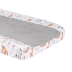 Lambs & Ivy Painted Forest White Minky Changing Pad Cover