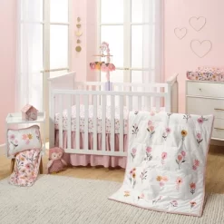 Lambs & Ivy Little Garden 100% Cotton Pink Floral Fitted Crib/Toddler Sheet -Lambs & Ivy GUEST a4db2bdf 64f3 4389 8764 d4a8d844c1b1 2