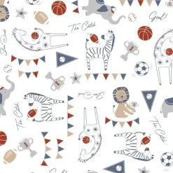 Lambs & Ivy Hall Of Fame Animals/Sports 100% Cotton Fitted Baby Crib Sheet -Lambs & Ivy GUEST a6f55f93 c2d8 4370 a129 ce7f2ffa28b5