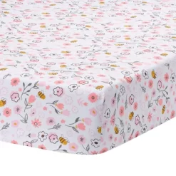 Lambs & Ivy Little Garden 100% Cotton Pink Floral Fitted Crib/Toddler Sheet -Lambs & Ivy GUEST aa989006 0c6c 49d4 ab31 f3740eb08698 1