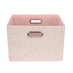 Lambs & Ivy Pink Foldable/Collapsible Storage Bin/Basket Organizer With Handles