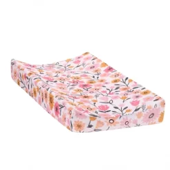 Lambs & Ivy Little Garden Ultra-Soft Pink Minky Floral Baby Changing Pad Cover -Lambs & Ivy GUEST b8ba244f 4789 4a98 be9f 7cec5c2ea74a