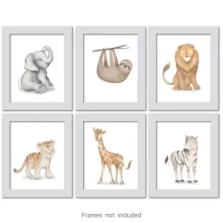 Lambs & Ivy Watercolor Safari Jungle Animals Unframed Nursery/Child Wall Art -Lambs & Ivy GUEST bbd459e5 c2ba 44af 8034 4a6e13b2ca26