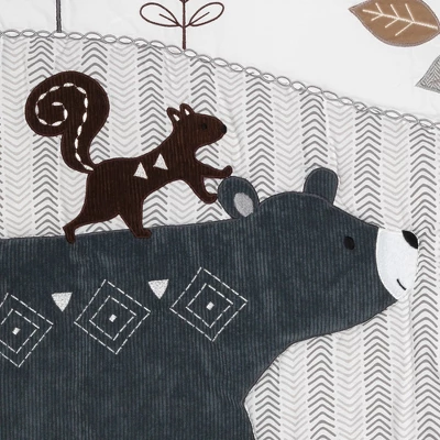 Lambs & Ivy Woodland Forest Animal Nursery 5-Piece Baby Crib Bedding Set - Gray 2 Lambs & Ivy Woodland Forest Animal Nursery 5-Piece Baby Crib Bedding Set - Gray - Image 2