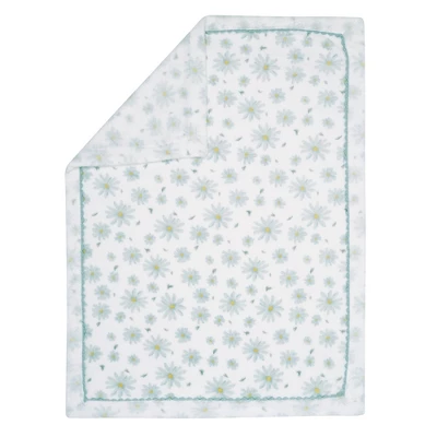 Lambs & Ivy Sweet Daisy White/Blue Floral Soft Luxury Fleece Baby Blanket 1 Lambs & Ivy Sweet Daisy White/Blue Floral Soft Luxury Fleece Baby Blanket