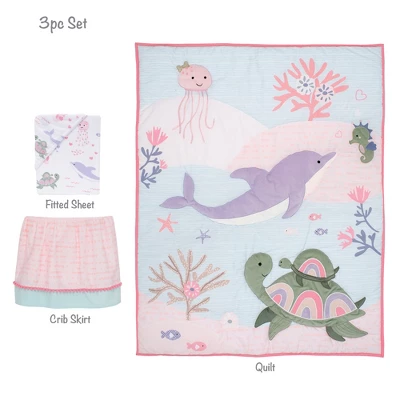 Lambs & Ivy Sea Dreams 3-Piece Dolphin/Turtle Nautical Baby Crib Bedding Set 9 Lambs & Ivy Sea Dreams 3-Piece Dolphin/Turtle Nautical Baby Crib Bedding Set - Image 9