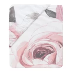 Lambs & Ivy Floral Garden Pink/White Watercolor Cotton Baby Fitted Crib Sheet -Lambs & Ivy GUEST c7442138 d227 452b b8f3 50a7fa5db531