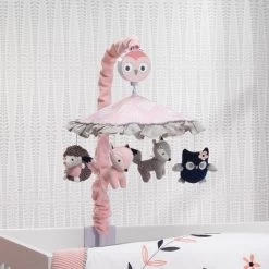 Lambs & Ivy Forever Friends Pink/Gray Woodland Owl/Fox Musical Baby Crib Mobile -Lambs & Ivy GUEST c904acdc 74b7 4c6b b33a 708fd5aaf6d3
