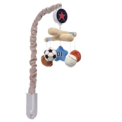 Lambs & Ivy Baby Sports Musical Baby Crib Mobile Soother Toy - Gray -Lambs & Ivy GUEST ce302187 3836 4b5d 9e2e 3a30802eb9a6