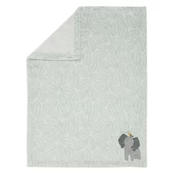 Lambs & Ivy Jungle Friends Appliqued Fleece Nursery Baby Blanket - Elephant