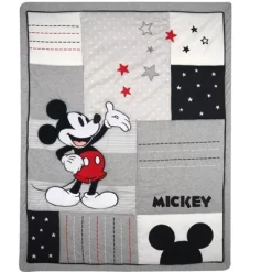 Lambs & Ivy Disney Baby Magical Mickey Mouse 3-Piece Crib Bedding Set - Gray