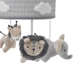 Lambs & Ivy Jungle Safari Musical Baby Crib Mobile - Gray, Beige, White, Animals -Lambs & Ivy GUEST d6d1e3be 7a35 4723 af98 9b4dba309e75