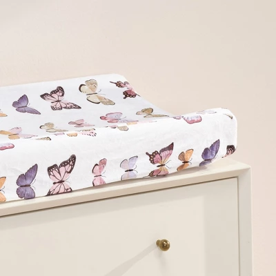 Lambs & Ivy Butterfly Dreams Soft/Cozy Fleece Changing Pad Cover - White 4 Lambs & Ivy Butterfly Dreams Soft/Cozy Fleece Changing Pad Cover - White - Image 4