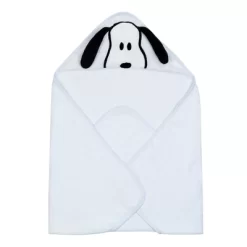 Lambs & Ivy Snoopy Baby/Infant Cotton Hooded Bath Towel - White -Lambs & Ivy GUEST da924246 f307 4457 8312 4896863bc623