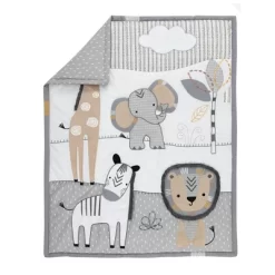 Lambs & Ivy Jungle Safari Gray/Tan/White Nursery 6-Piece Baby Crib Bedding Set -Lambs & Ivy GUEST dcba9796 f5d5 4887 8826 a73d67ea737c