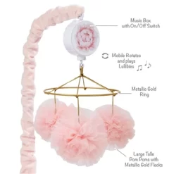 Lambs & Ivy Secret Garden Pink Pom Pom Musical Baby Crib Mobile Soother Toy -Lambs & Ivy GUEST e07f66d0 3755 469f 88d5 88c8554dd19c