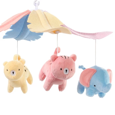 Lambs & Ivy Snuggle Jungle Pastel Safari Musical Baby Crib Mobile Soother Toy 2 Lambs & Ivy Snuggle Jungle Pastel Safari Musical Baby Crib Mobile Soother Toy - Image 2