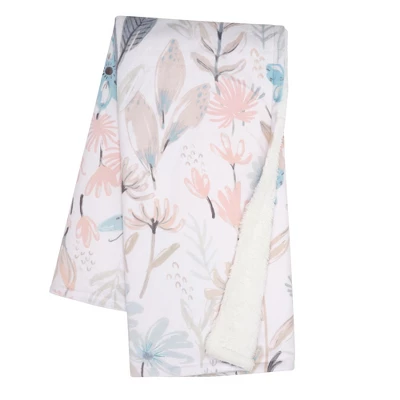 Lambs & Ivy Baby Blooms Watercolor Floral/Butterfly Soft Fleece Baby Blanket 2 Lambs & Ivy Baby Blooms Watercolor Floral/Butterfly Soft Fleece Baby Blanket - Image 2