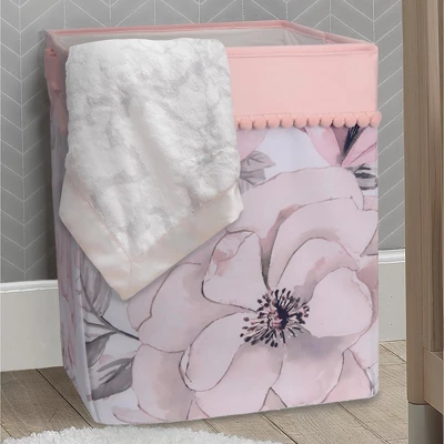 Lambs & Ivy Signature Botanical Baby Storage/Hamper - Pink, Floral 2 Lambs & Ivy Signature Botanical Baby Storage/Hamper - Pink, Floral - Image 2