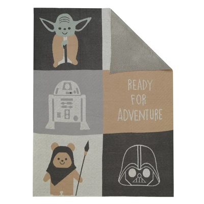 Lambs & Ivy Star Wars The Force Knit Baby Blanket - Yoda/Ewok/R2-D2/Vader 2 Lambs & Ivy Star Wars The Force Knit Baby Blanket - Yoda/Ewok/R2-D2/Vader - Image 2