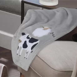 Lambs & Ivy Baby Farm Cow/Sheep Appliqued Gray Luxury Fleece Baby Blanket -Lambs & Ivy GUEST f25cc436 0b44 40d9 ae13 034447bc5966