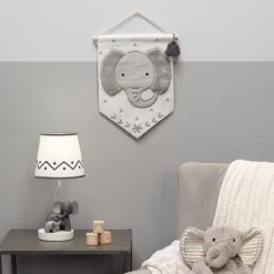 Lambs & Ivy Elephant Canvas Banner Nursery Wall Art / Wall Hanging - White/Gray -Lambs & Ivy GUEST f3a0eee7 63cb 445b 88f7 77f2b0eb8e36