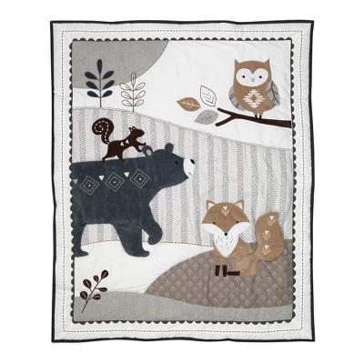Lambs & Ivy Woodland Forest Animal Nursery 5-Piece Baby Crib Bedding Set - Gray 1 Lambs & Ivy Woodland Forest Animal Nursery 5-Piece Baby Crib Bedding Set - Gray