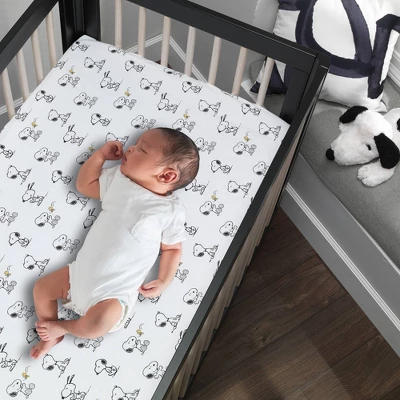 Lambs & Ivy Classic Snoopy Fitted Crib Sheet 1 Lambs & Ivy Classic Snoopy Fitted Crib Sheet