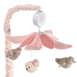Lambs & Ivy Petals Pink/Gray Birds Musical Baby Crib Mobile Soother Toy -Lambs & Ivy GUEST f978f478 dd2f 4039 9483 0108a30ffd89