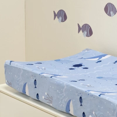 Lambs & Ivy Bubbles And Squirt Underwater Whale/Fish Soft Changing Pad Cover 3 Lambs & Ivy Bubbles And Squirt Underwater Whale/Fish Soft Changing Pad Cover - Image 3