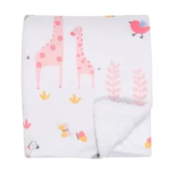 Lambs & Ivy Jazzy Jungle White Fleece Safari Animals Soft Baby Blanket -Lambs & Ivy GUEST ff7625e6 d74c 49a8 85ad 15a634722e62